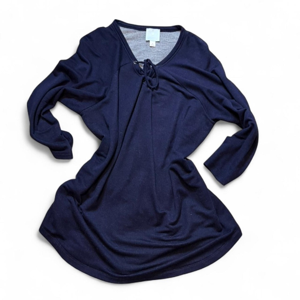 Sunday Navy Lace Up Top,‎ Women's Size XL